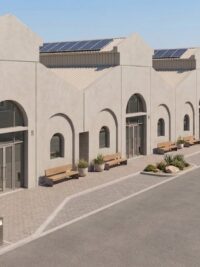 Al Wathba precast manufacturing facility with solar panels