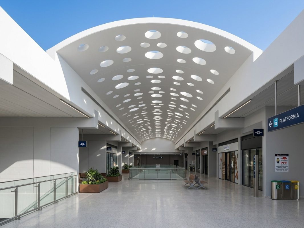 Modern precast arched tunnel system with perforated ceiling